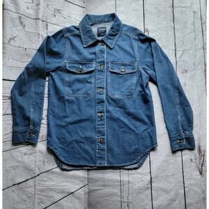 Cavalini Denim Collection Women Large Button Up Shirt Long Sleeve Denim